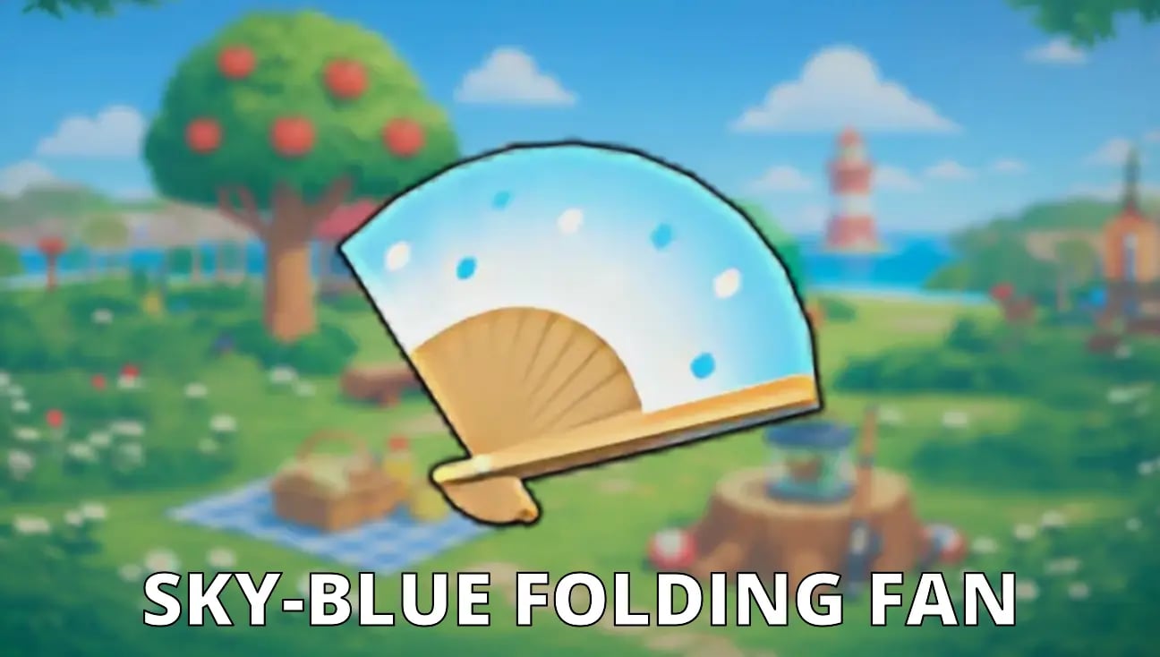 Sky-Blue Folding Fan artwork