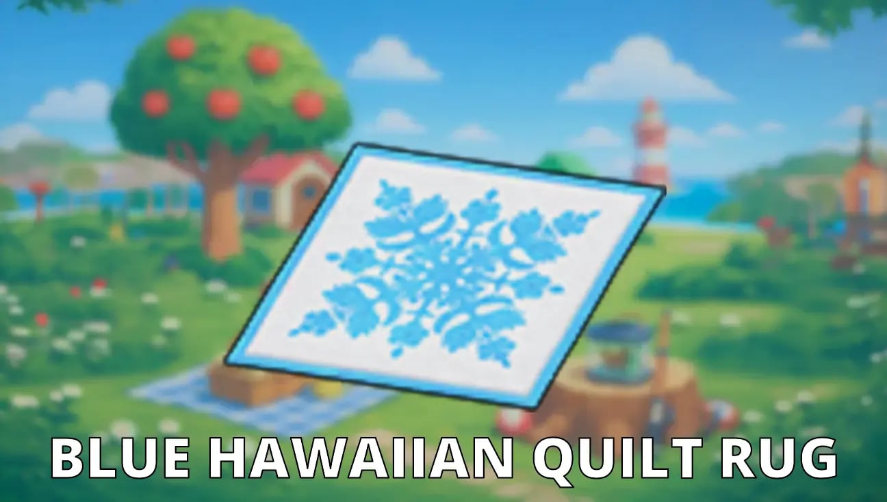 Blue Hawaiian Quilt Rug artwork