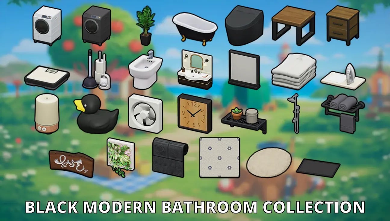 Black Modern Bathroom Collection artwork