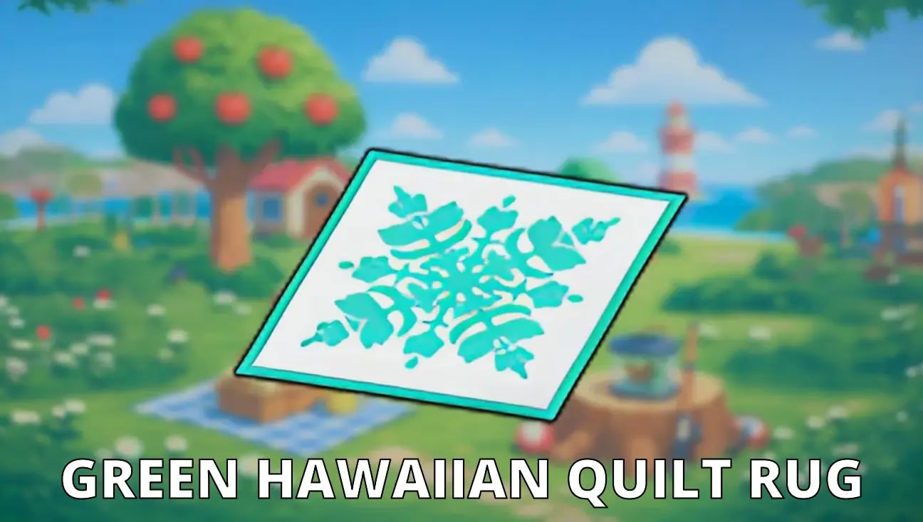 Green Hawaiian Quilt Rug artwork