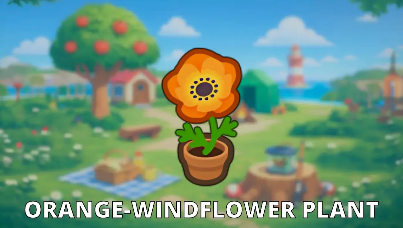 Orange-Windflower Plant artwork