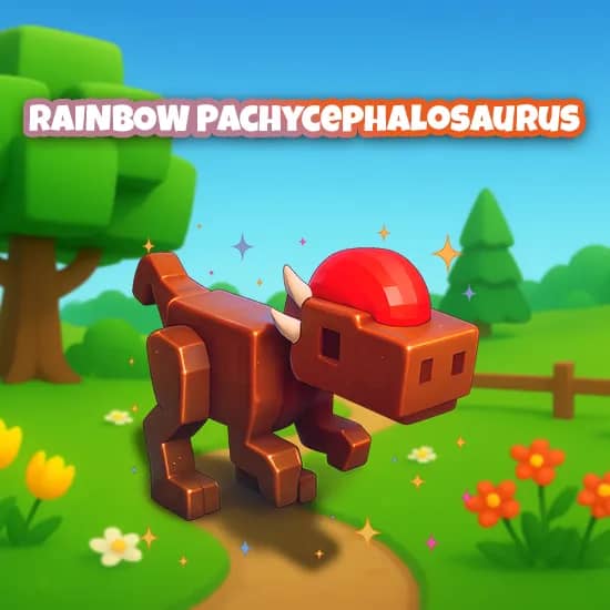 Rainbow Pachycephalosaurus artwork