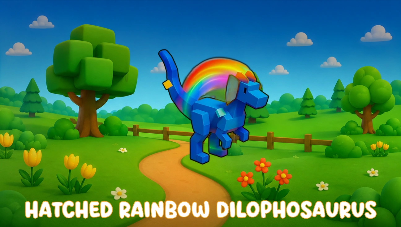 Hatched Rainbow Dilophosaurus artwork