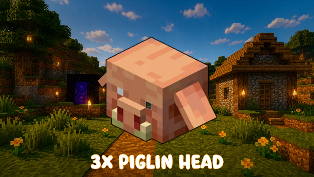 3x Piglin Head artwork