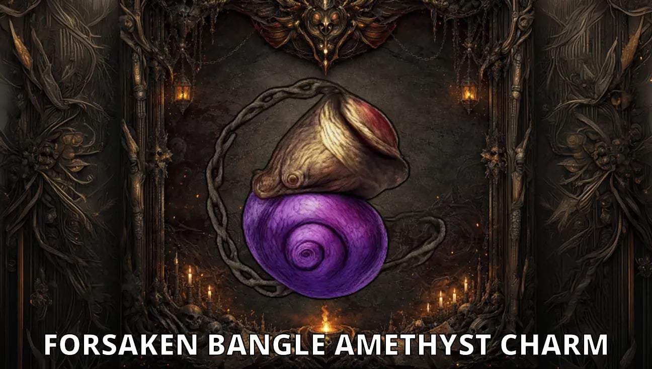 Forsaken Bangle Amethyst Charm artwork