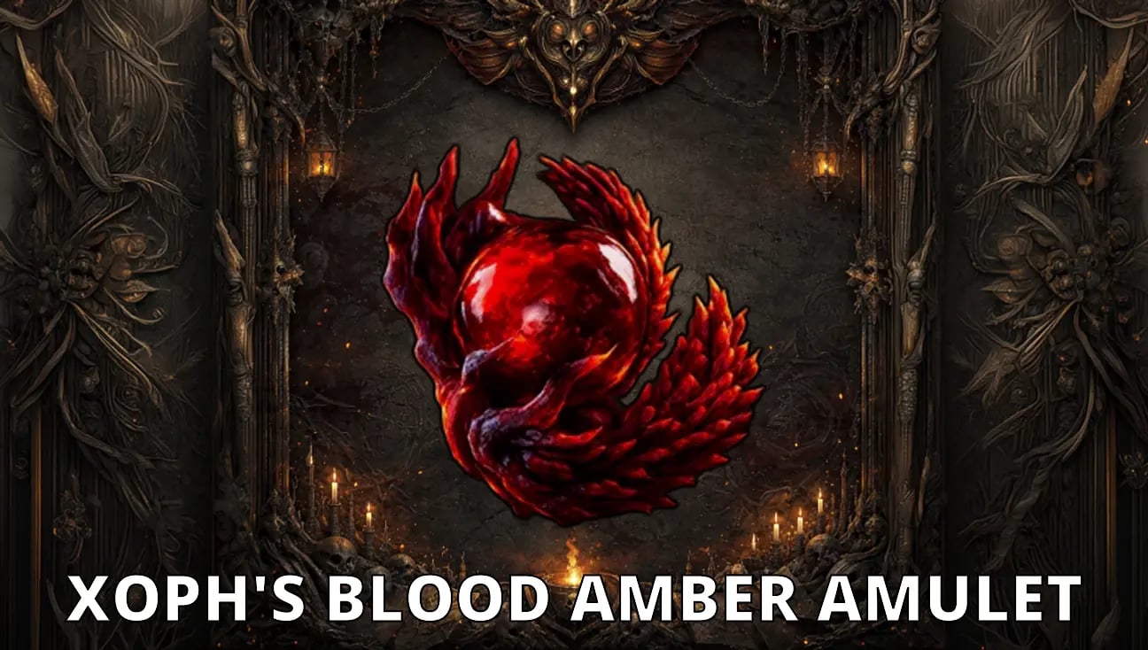 Xoph's Blood Amber Amulet artwork