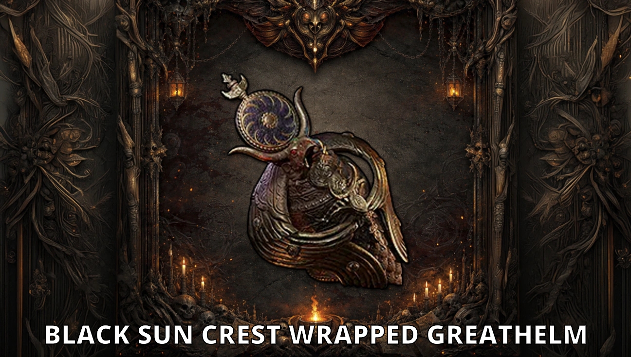 Black Sun Crest Wrapped Greathelm artwork