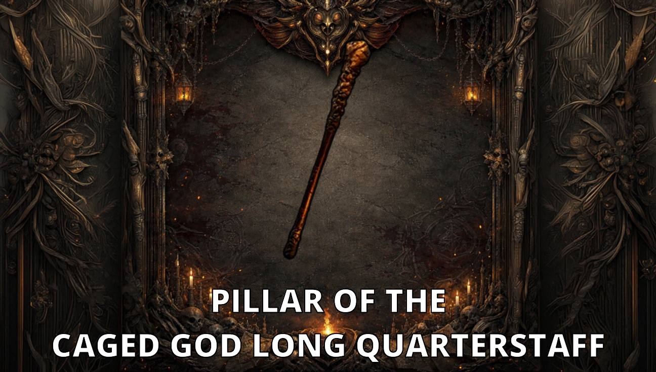 Pillar of the Caged God Long Quarterstaff artwork