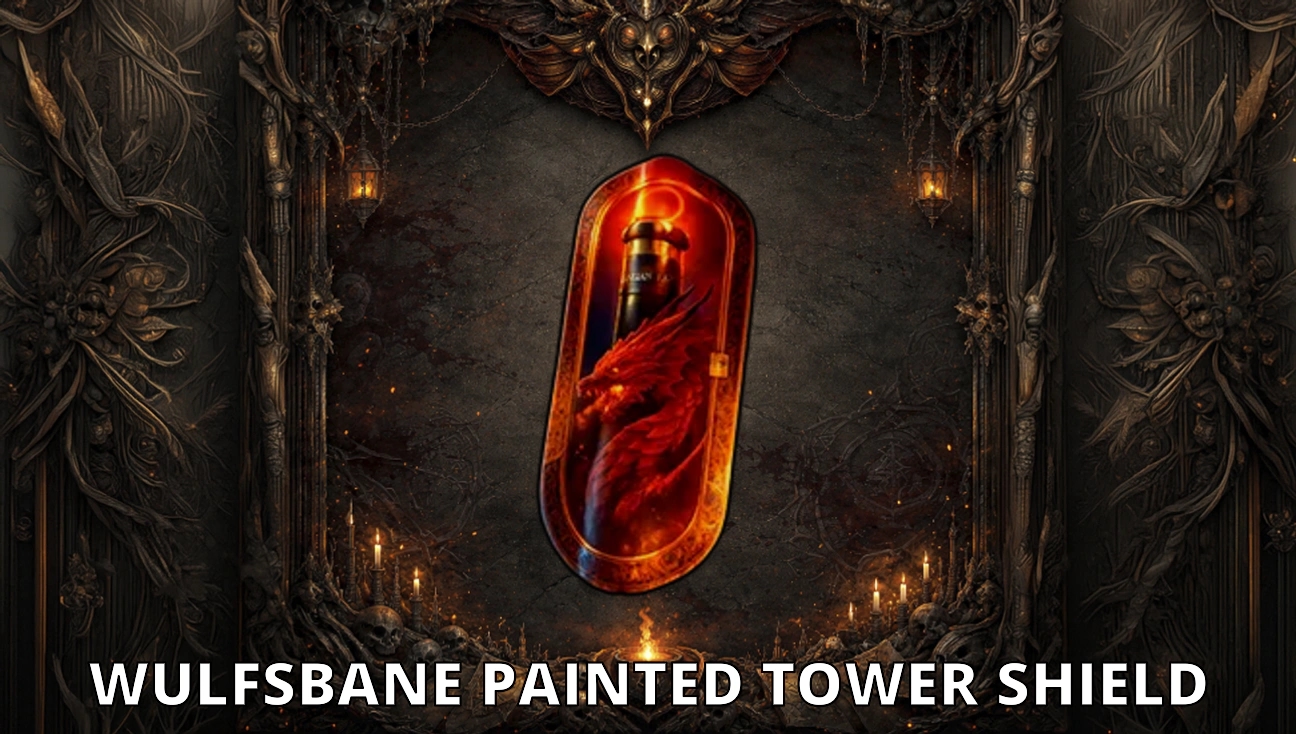 Wulfsbane Painted Tower Shield artwork