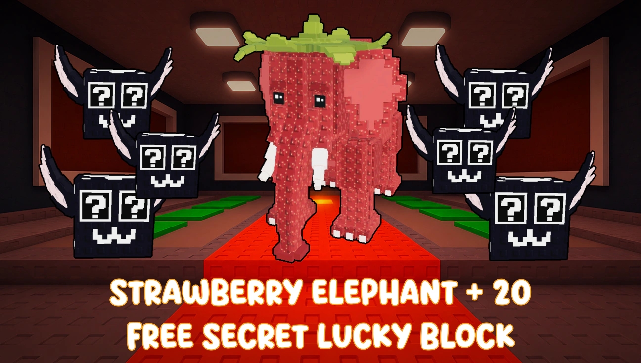 Strawberry Elephant + 20 Free Secret Lucky Block artwork